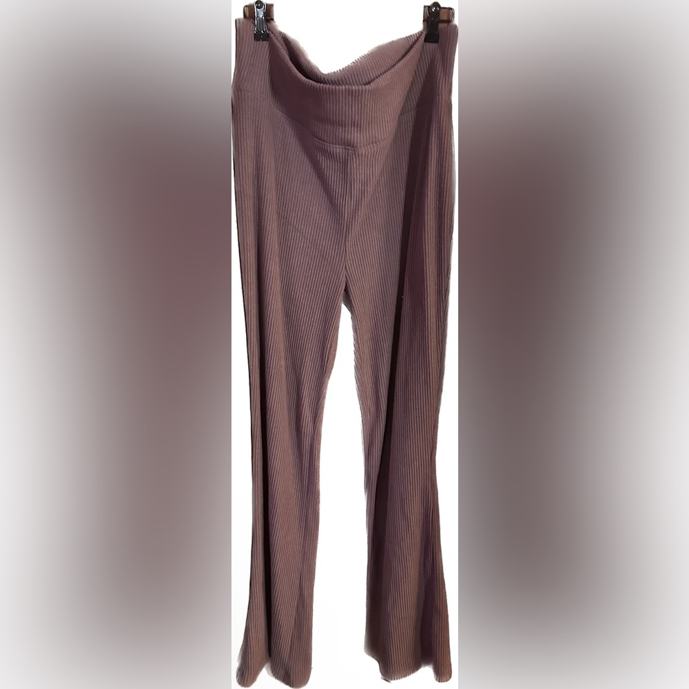Purple ribbed knit loungewear leggings, size XXL